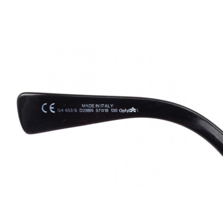 Pre Owned Giorgio Armani Black Round Womens Sunglasses