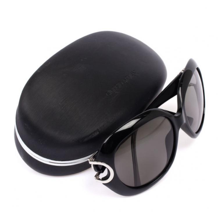 Pre Owned Giorgio Armani Black Round Womens Sunglasses
