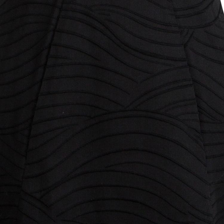 Pre Owned Giorgio Armani Black Textured Strapless Cocktail Dress S