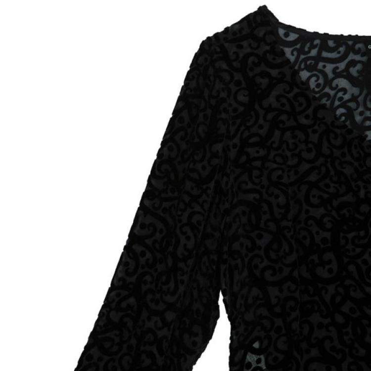 Pre Owned Giorgio Armani Devore Long Sleeve Top L