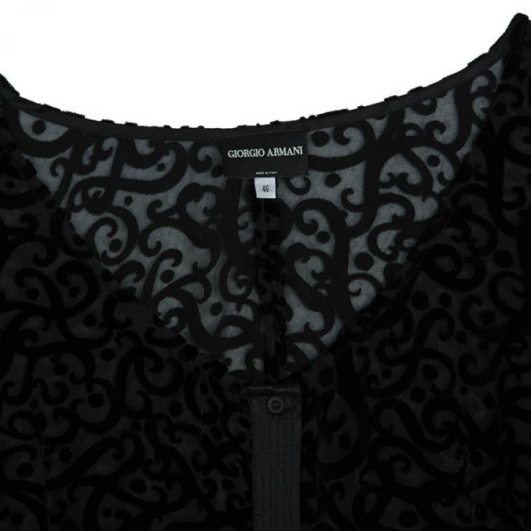 Pre Owned Giorgio Armani Devore Long Sleeve Top L