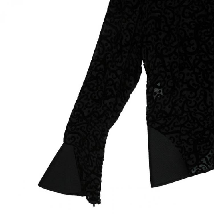 Pre Owned Giorgio Armani Devore Long Sleeve Top L