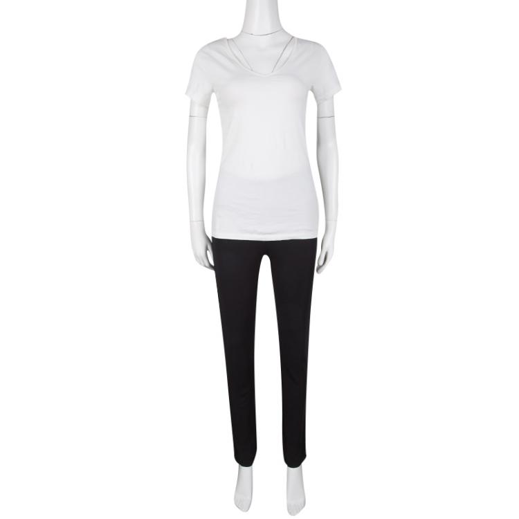 Pre Owned Giorgio Armani Black Knit Pants S