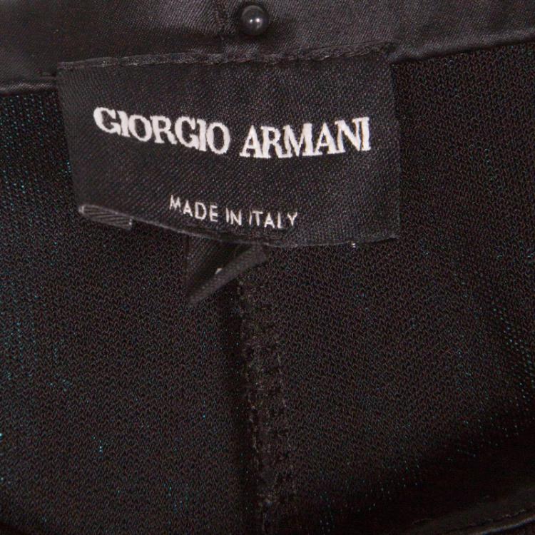 Pre Owned Giorgio Armani Black Knit Pants S
