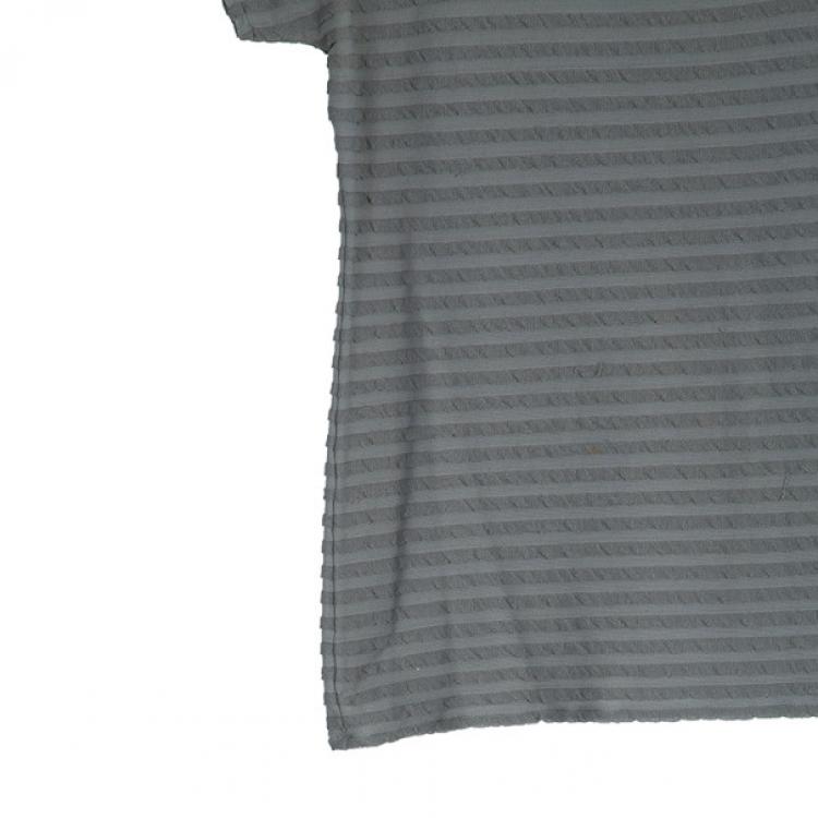 Pre Owned Giorgio Armani Gray Short Sleeve Top XL