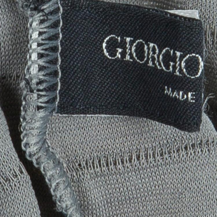 Pre Owned Giorgio Armani Gray Short Sleeve Top XL