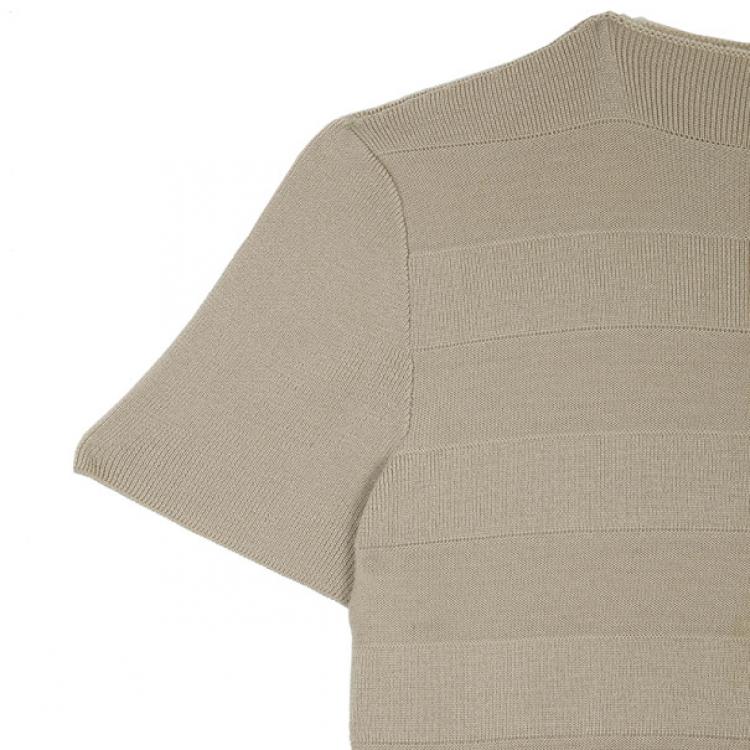 Pre Owned Giorgio Armani Nude Knit Top Size M