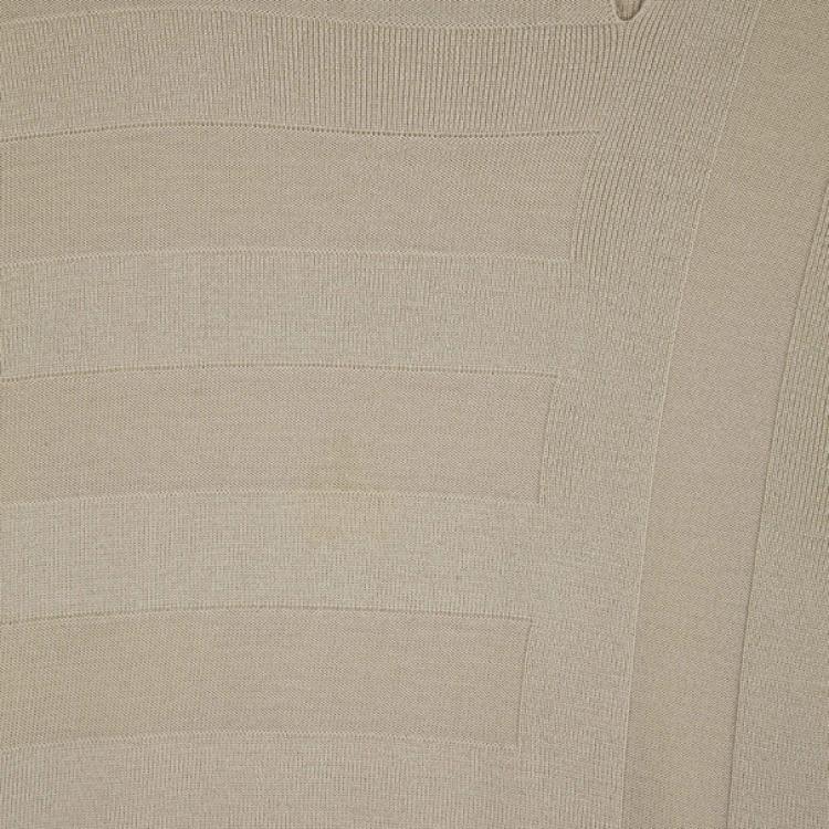 Pre Owned Giorgio Armani Nude Knit Top Size M