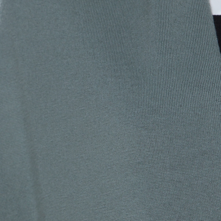 Pre Owned Giorgio Armani Sage Green Wool and Silk Pleated Yoke Detail Cardigan M 