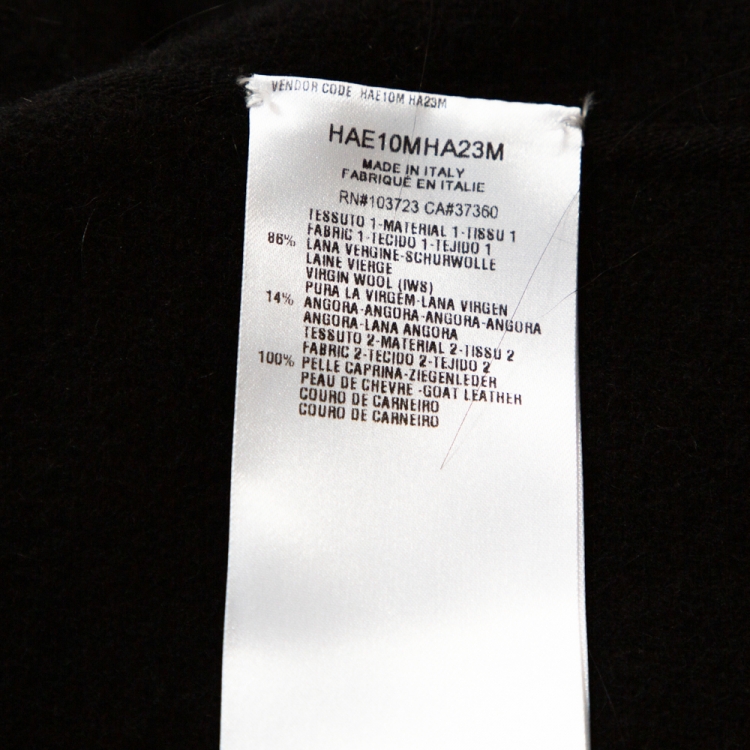 Pre Owned Giorgio Armani Black Wool Fur Lined Jacket S