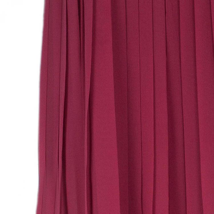 Pre Owned Giorgio Armani Pleated Sleeveless Dress M