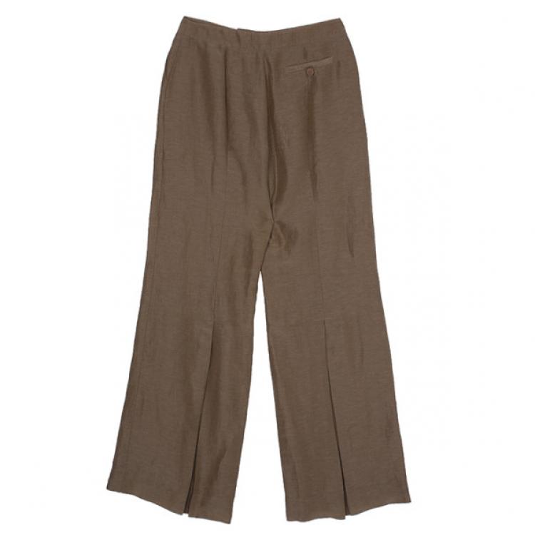 Pre Owned Giorgio Armani Linen and Silk Blend Trousers M