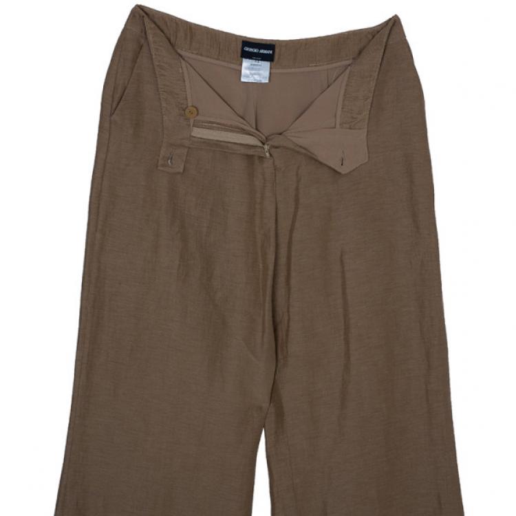 Pre Owned Giorgio Armani Linen and Silk Blend Trousers M