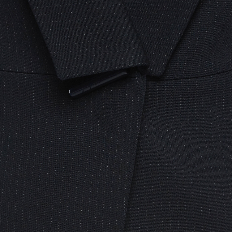 Pre Owned Giorgio Armani Navy Blue Pinstripe Gabardine Blazer M
