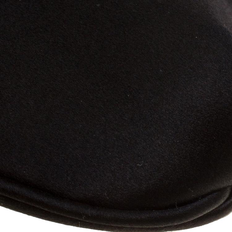 Pre Owned Giorgio Armani Black Satin Dinner Clutch 