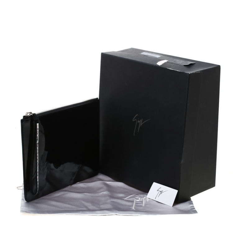 Pre Owned Giuseppe Zanotti Black Patent Leather Mergery Clutch