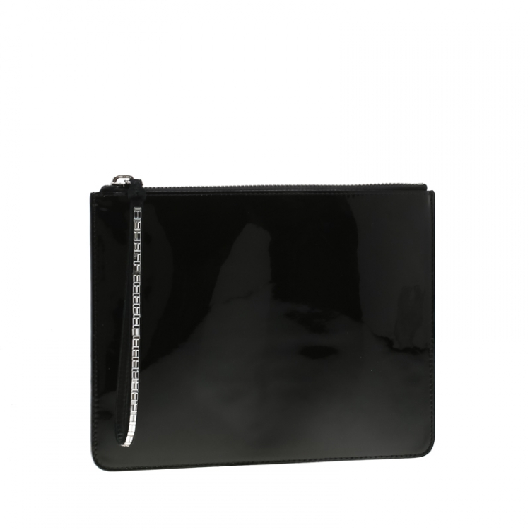 Pre Owned Giuseppe Zanotti Black Patent Leather Mergery Clutch