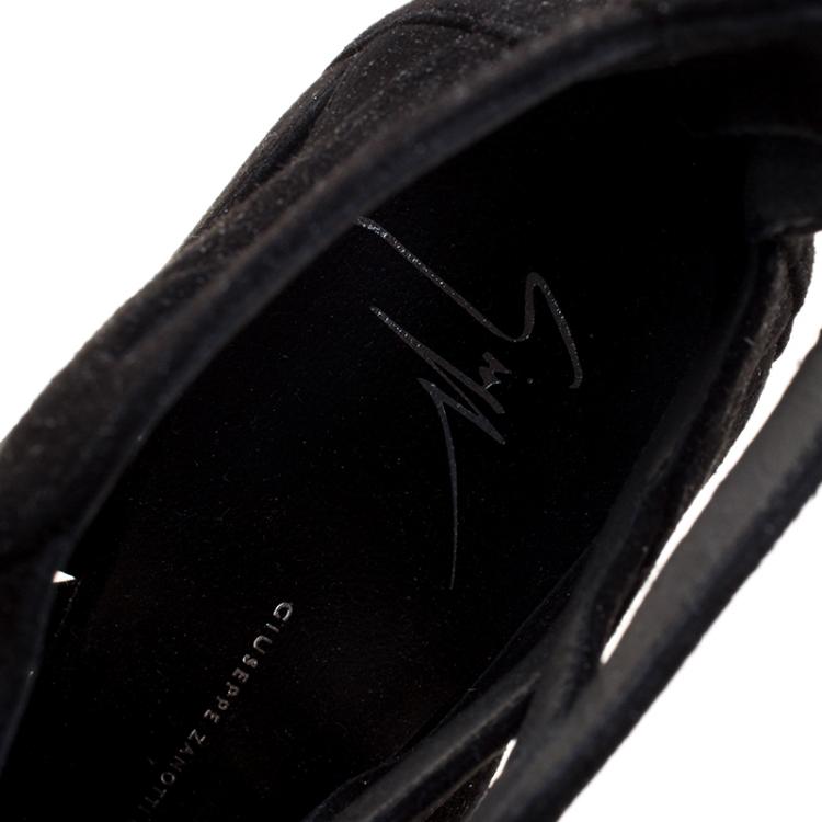 مملوكة مسبقًا Giuseppe Zanotti Black Suede Caged Platform Sandals Size 40