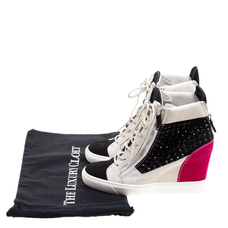 مملوكة مسبقًا Giuseppe Zanotti Multicolor Studded Suede Lamay High Top Sneakers Size 40