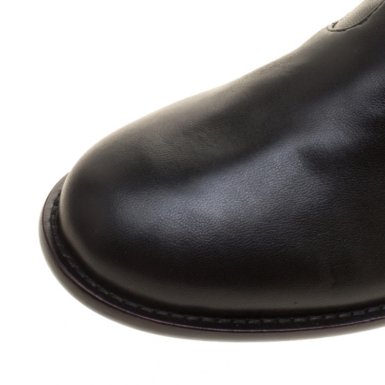 مملوكة مسبقًا Giuseppe Zanotti Black Leather Zip Trimmed Cobain Knee Boots Size 36