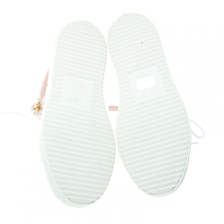 مملوكة مسبقًا Giuseppe Zanotti Blush Pink Patent Leather London High Top Sneakers Size 41
