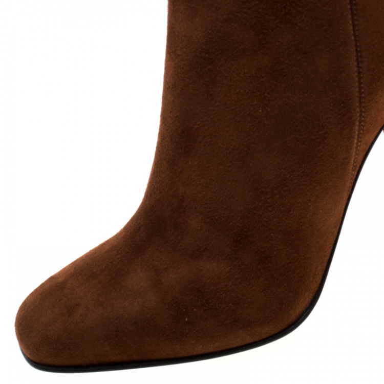 Pre Owned Giuseppe Zanotti Brown Suede Alabama Over The Knee Boots Size 37