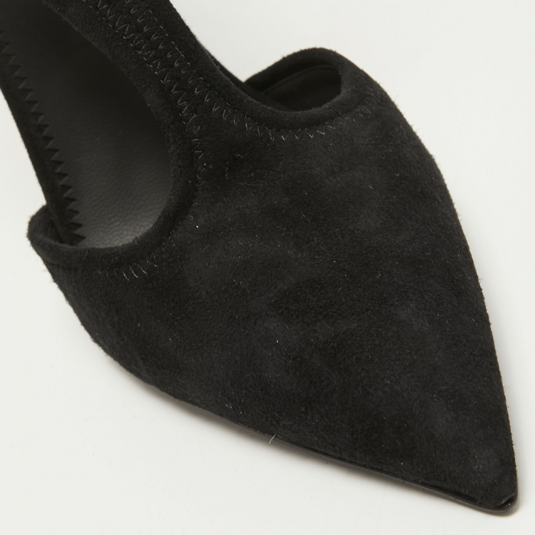 Pre Owned Giuseppe Zanotti Black Suede T-strap Cut Out Ankle Booties Size 41 