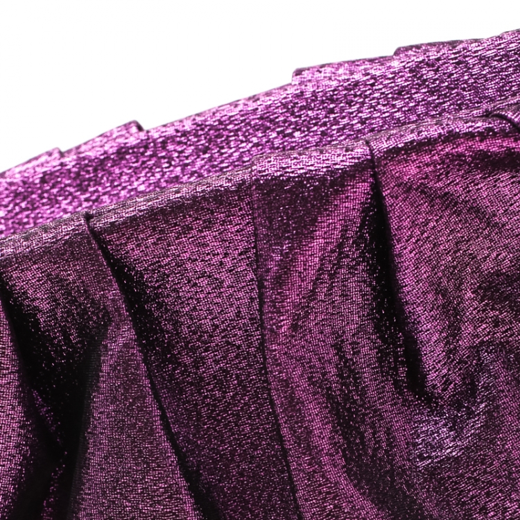 Pre Owned Giuseppe Zanotti Purple Metallic Jacquard Fabric Shark Tooth Clutch