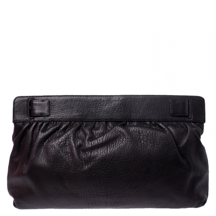 Pre Owned Giuseppe Zanotti Black Leather Clutch