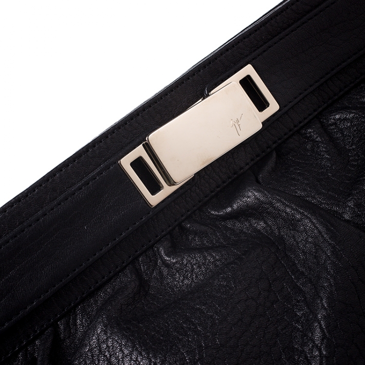 Pre Owned Giuseppe Zanotti Black Leather Clutch