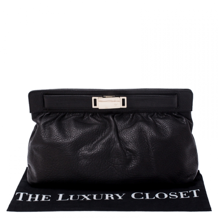 Pre Owned Giuseppe Zanotti Black Leather Clutch