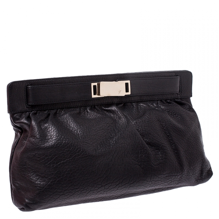 Pre Owned Giuseppe Zanotti Black Leather Clutch