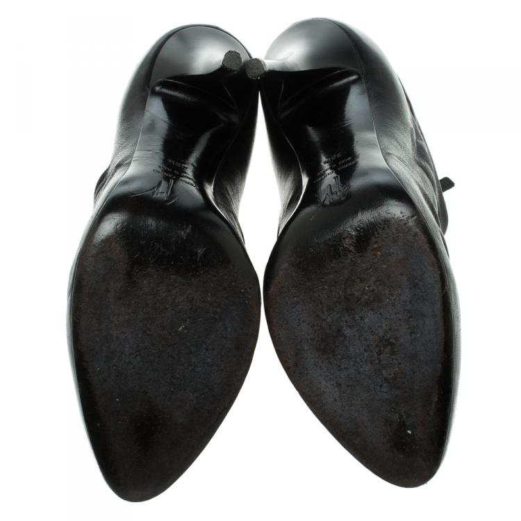 مملوكة مسبقًا Giuseppe Zanotti Black Leather Ankle Booties Size 38.5