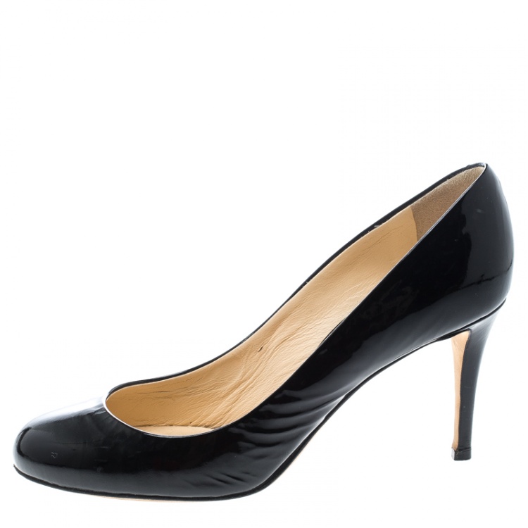 Pre Owned Giuseppe Zanotti Black Patent Leather Pumps Size 39
