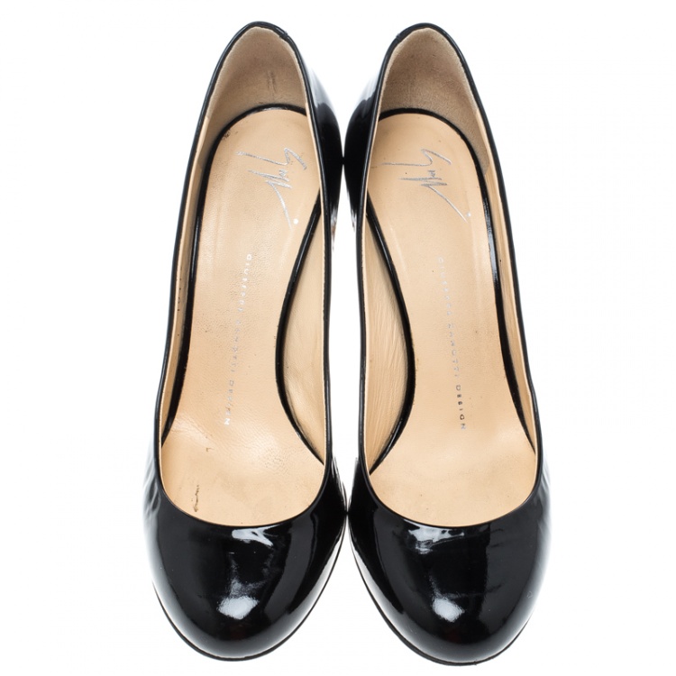 Pre Owned Giuseppe Zanotti Black Patent Leather Pumps Size 39