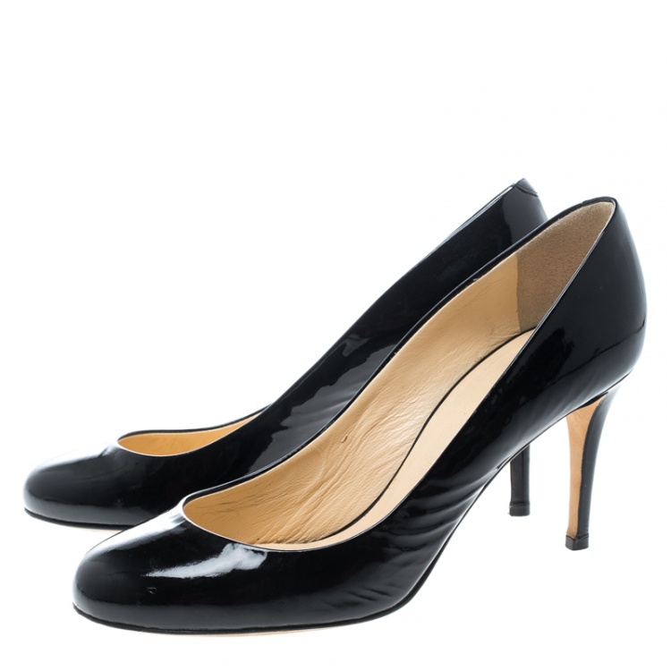 Pre Owned Giuseppe Zanotti Black Patent Leather Pumps Size 39