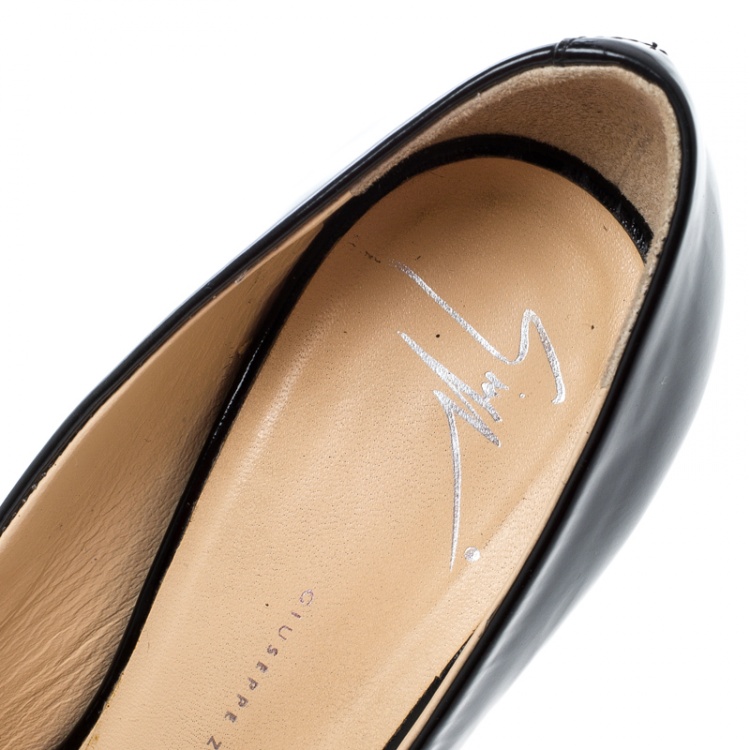 Pre Owned Giuseppe Zanotti Black Patent Leather Pumps Size 39