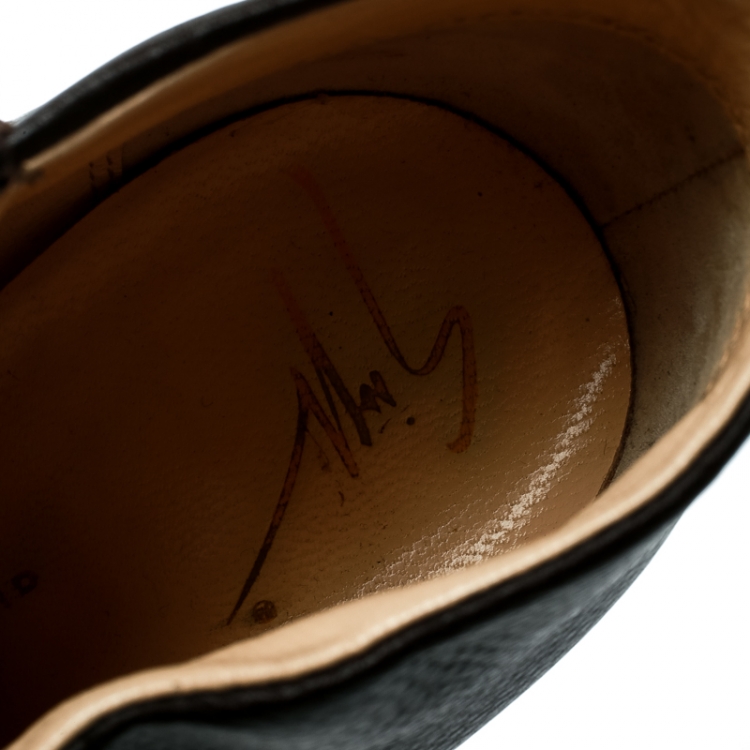 Pre Owned Giuseppe Zanotti Brown Leather Platform Booties Size 38