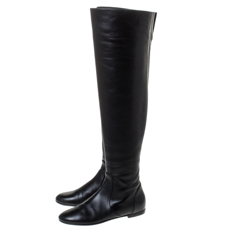 مملوكة مسبقًا Giuseppe Zanotti Black Leather Over The Knee Boots Size 36