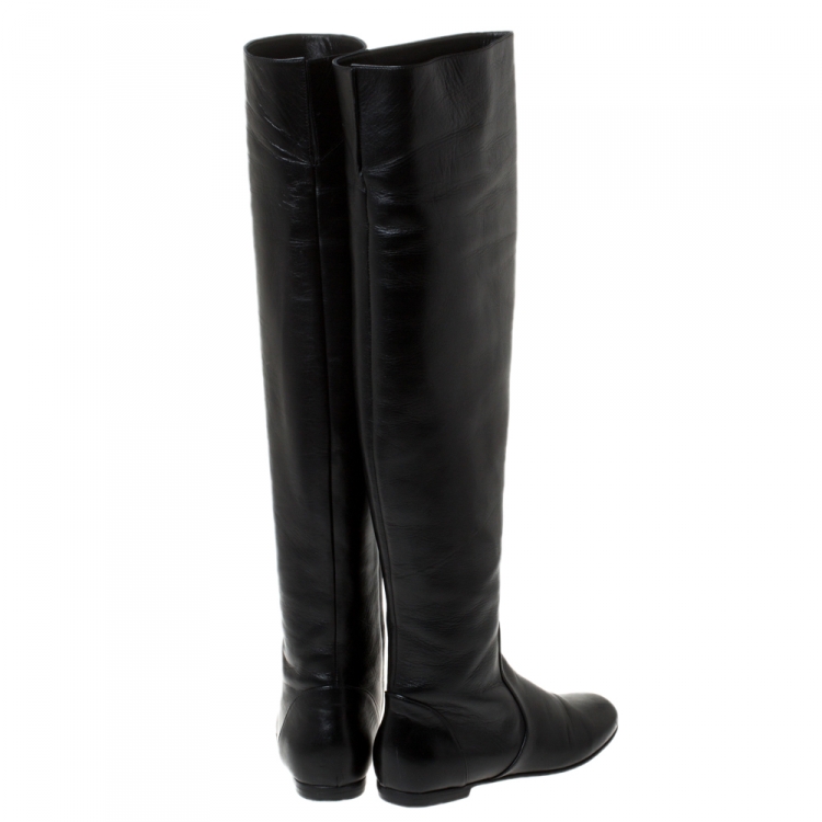 مملوكة مسبقًا Giuseppe Zanotti Black Leather Over The Knee Boots Size 36