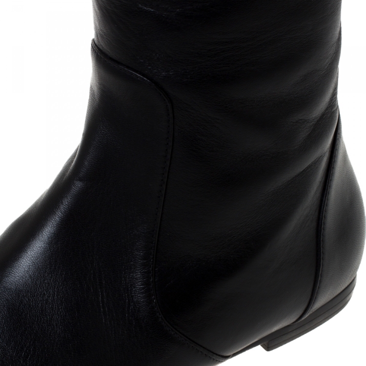 مملوكة مسبقًا Giuseppe Zanotti Black Leather Over The Knee Boots Size 36