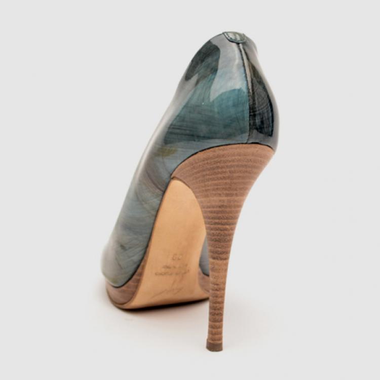 Pre Owned Giuseppe Zanotti Taz 100 Plato Sand Peep Toe Pumps Size 39