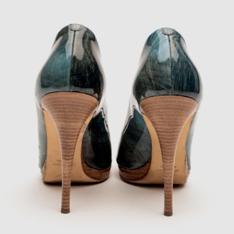 Pre Owned Giuseppe Zanotti Taz 100 Plato Sand Peep Toe Pumps Size 39