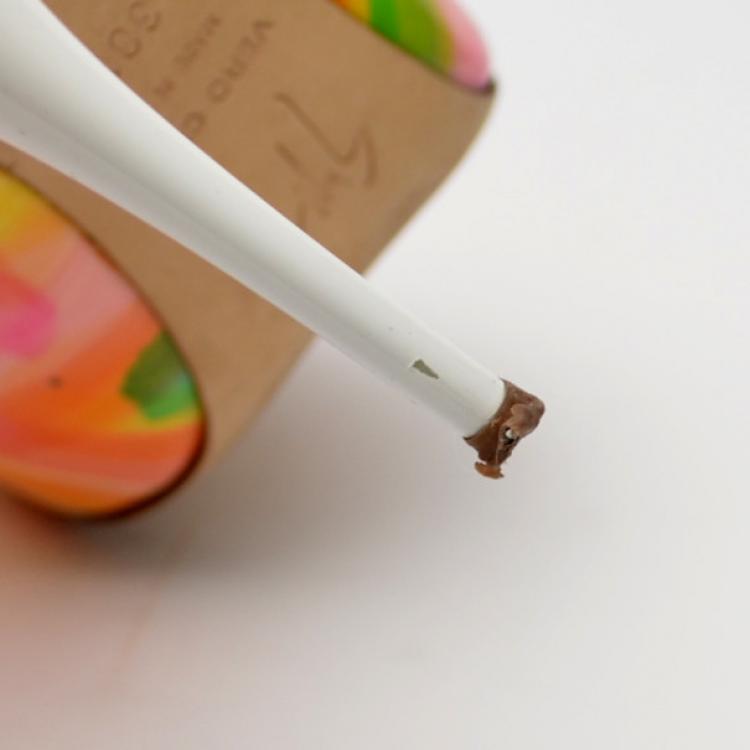 Pre Owned Giuseppe Zanotti Patent Painted Peep Toe Pumps Size 38.5
