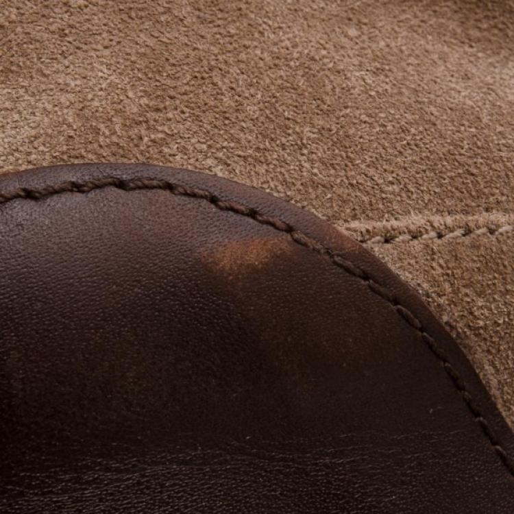 مملوكة مسبقًا Giuseppe Zanotti Tan Suede Wedge Zip Sneakers Size 39