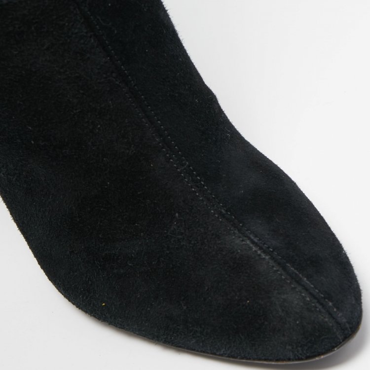Pre Owned GIiuseppe Zanotti Black  Suede Lace Detail Knee Boots Size 38