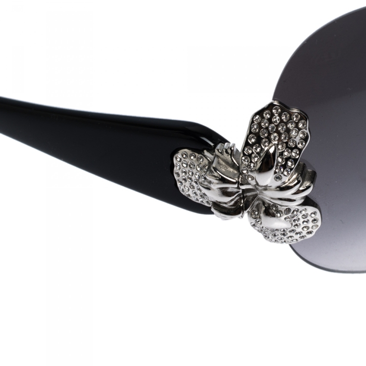 Pre Owned Givenchy Black Gradient SGV 436S Shield Sunglasses