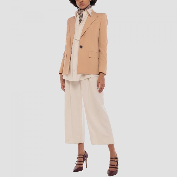 Pre Owned Givenchy Beige Wool Single-Breasted Blazer L (FR 40)