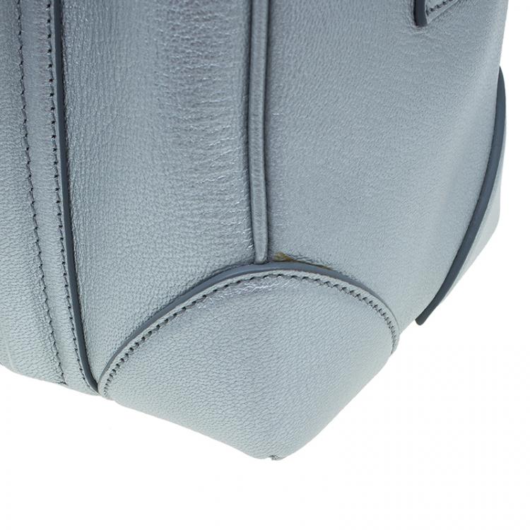 Pre Owned Givenchy Silver Leather Mini Lucrezia Duffel Bag