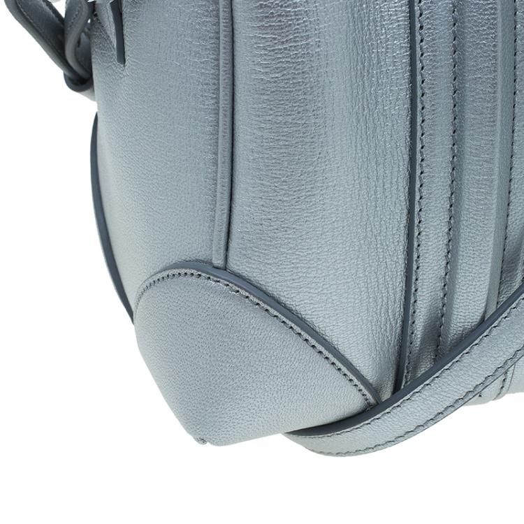 Pre Owned Givenchy Silver Leather Mini Lucrezia Duffel Bag